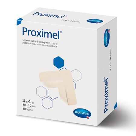 Proximel Foam Dressing 4x4 inch With Sterile Border Box of 10