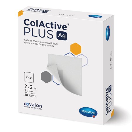 ColActive Plus Ag Silver Collagen 2x2 Square  Box of 10