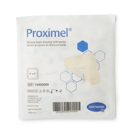 Proximel Foam Dressing 6x6 inch with Sterile Border Box of 5
