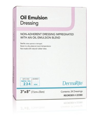 DermaRite Oil Emulsion Impregnated Dressing 3 X 8 Inch Sterile