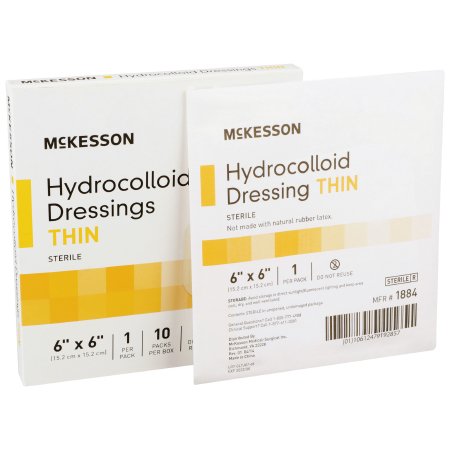 McKesson Hydrocolloid Dressing Thin 6x6 Square Sterile box of 5