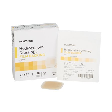 McKesson Hydrocolloid Dressing Film-Back 2x2 Sterile box of 20