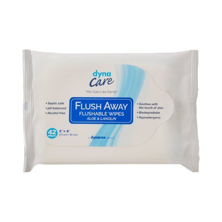 Dynarex Flushable Personal Wipes Jr 5" x 8"