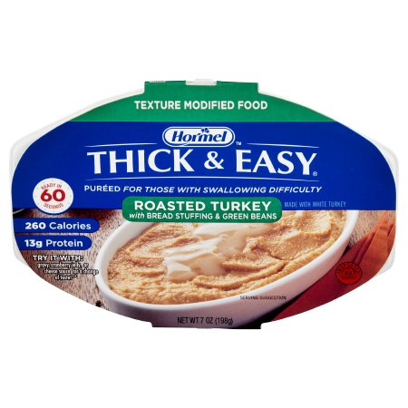 Hormel Thick and Easy Thickened Pureed Roasted Turkey with Stuffing and Green Beans 7 oz Case of 7