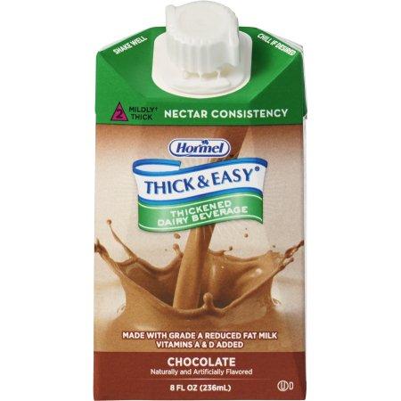 Hormel Thick & Easy Dairy | Chocolate Flavor, Ready to Use, Nectar Consistency 8 oz - Case of 27